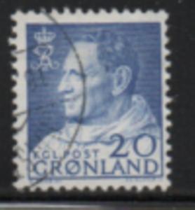 Greenland Sc 53 1963 20 ore ultra Frederik IX stamp used