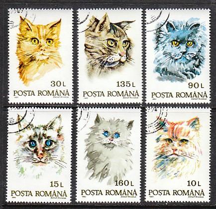 Romania Cats 3822-3827 CTO  VF