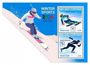 SIERRA LEONE - 2025 - Winter Olympics - Perf 2v Sheet - Mint Never Hinged