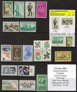 US 1964 Commemorative Year Set, Mint Never Hinged, buy no...