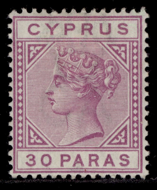 CYPRUS QV SG32, 30pa mauve, M MINT. Cat £12.