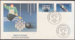 GERMANY Sc # B628-9 FDC - BOWLING and KAYAKING