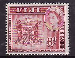 Fiji-Sc#155- id9-unused hinged 8p-QEII-Arms-1954-6-