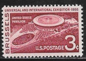 USA 1104: 3c U.S. Pavilion at Brussels, MNH, VF