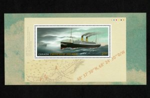 RMS EMPRESS OF IRELAND = ANY S/S FROM UNCUT SHEET = SHIP, VESSEL Canada  2014