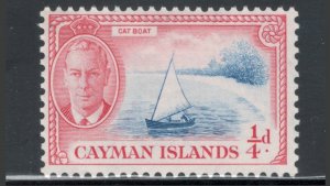 Cayman Islands 1950 King George VI & Cat Boat 1/4p Scott # 122 MH