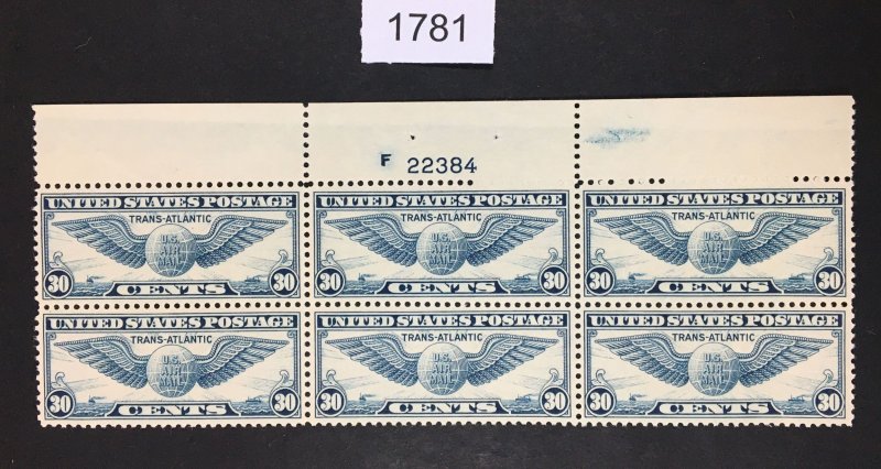 MOMEN: US STAMPS # C24 MINT OG NH PLATE BLOCK $110 LOT #F 1781