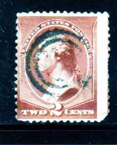 #210   2 CENT  WASHINGTON    FANCY CANCEL         USED   f