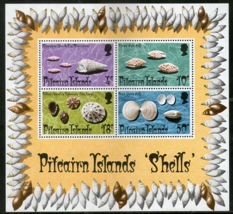 Pitcairn Islands 1974 Sea Shells Marine Life Animals M/s Sc 140a MNH # 9659