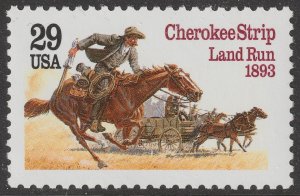 US 2754 Cherokee Strip 29c single MNH 1993