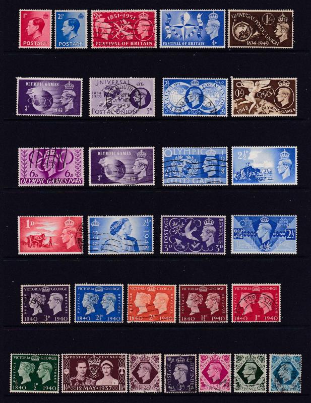 Great Britain a range of KGVI includes inverted watermarks