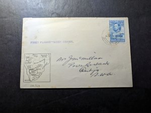 1939 British Bechuanaland Protectorate First Flight Cover FFC Palapye to Outjo