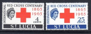 ST LUCIA  - 1963 -Red Cross  - MINT  LIGHTLY HINGED - 