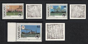 Vanuatu Freighters Ships Watermark varieties COMPLETE RAR 1988 MNH