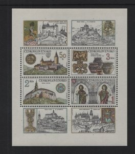Czechoslovakia #2415-2418a MNH 1982 sheet castle ,  pottery ,  statues