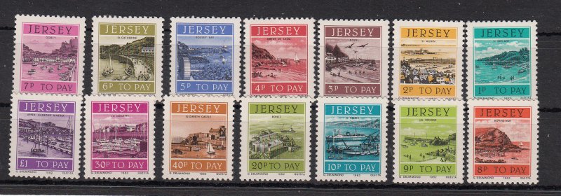 Jersey 1982 Postage dues 14 values,  NHM