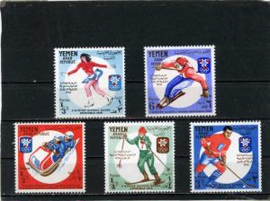 YEMEN ARAB REPUBLIC 1967 WINTER OLYMPIC GAMES GRENOBLE SET OF 5 STAMPS MNH