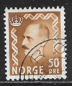 Norway 314: 50o King Haakon VII, used, F-VF