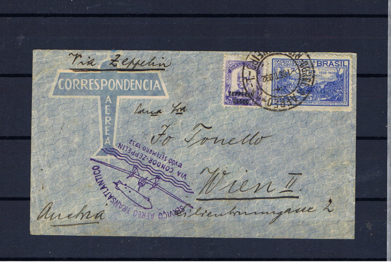 BRAZIL CONDOR ZEPPELIN COVER TO AUSTRIA