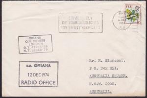 FIJI 1974 Ship cover to Australia ex Suva : SS ORIANA RADIO OFFICE..........5988