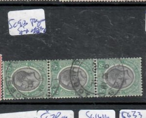 TANGANYIKA KGV 5C  SG 993 PAQUEBOT STRIP OF 3   CDS      VFU       P0308H