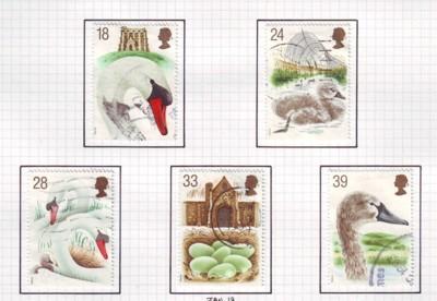 Great Britain  Sc 1473-7 1993 Mute Swan stamps used