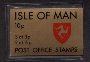 Isle of Man    1973 MNH  booklet contains 3 x 3p and 2 x 1/2p stamps (loose)