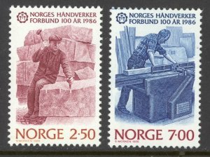 Norway Sc# 890-891 MNH 1986 2.50k-7k New Federation of Craftsmen