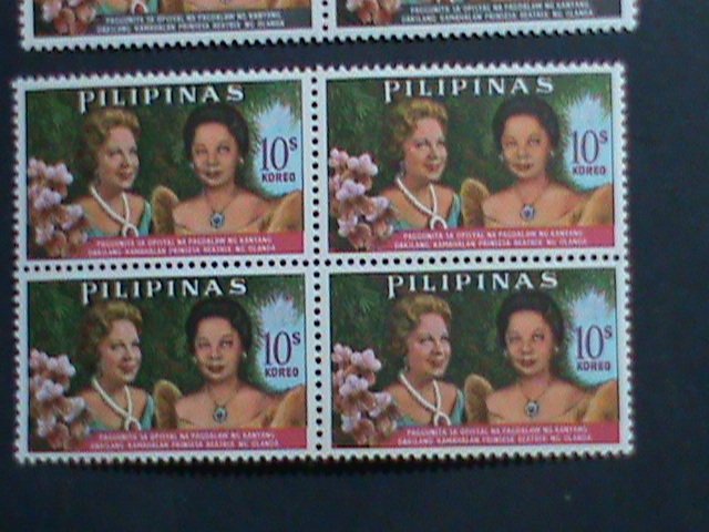 ​PHILIPPINES-1965-SC#931-4 VISIT OF PRINCESS BEATRIX-NETHERLANDS -MNH BLOCKS-