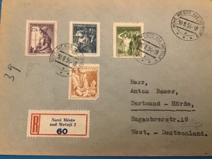 Czechoslovakia to Germany Registered 1954  Stamp Cover R42879 