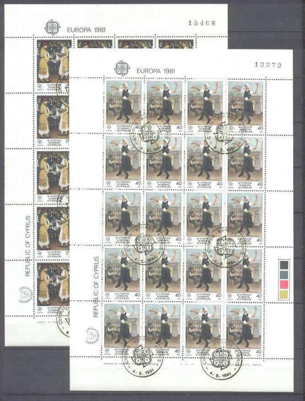 Cyprus 560-61 used m/s Europa CEPT-81/Costumes SCV14