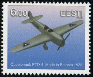 Estonia #438 PTO-4 Training Airplane 6K Postage Stamp 2002 Eesti MLH