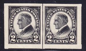 United States 1923 Harding memorial VF Line Pair Mint(*)