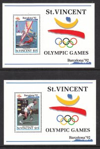 St Vincent 1610-1611 Summer Olympics Souvenir Sheets MNH VF