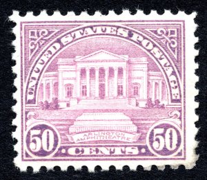 US 1922-26 50¢ Arlington 10.5 x 11 perf Stamp #701 MNH CV $50