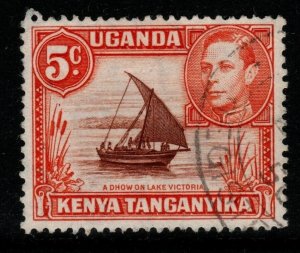 KENYA, UGANDA & TANGANYIKA SG133a 1950 5c REDDISH-BROWN & ORANGE FINE USED