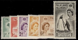 FALKLAND ISLANDS QEII SG187-192, 1955 -57 complete set, M MINT. Cat £45.