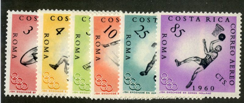 RK8516 COSTA RICA C303-310 PARTIAL SET MH SCV $3.00 BIN $1.25 OLYMPICS