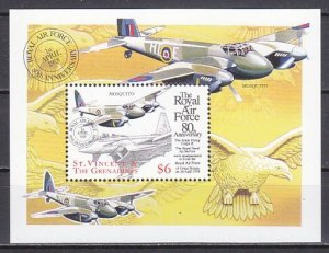 ST. Vincent, Scott cat. 2635. Royal Air Force Anniversary s/sheet.