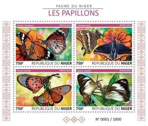 [850 43]- YEAR 2015 - NIGER - BUTTERFLIES    4V   complet set  MNH/**