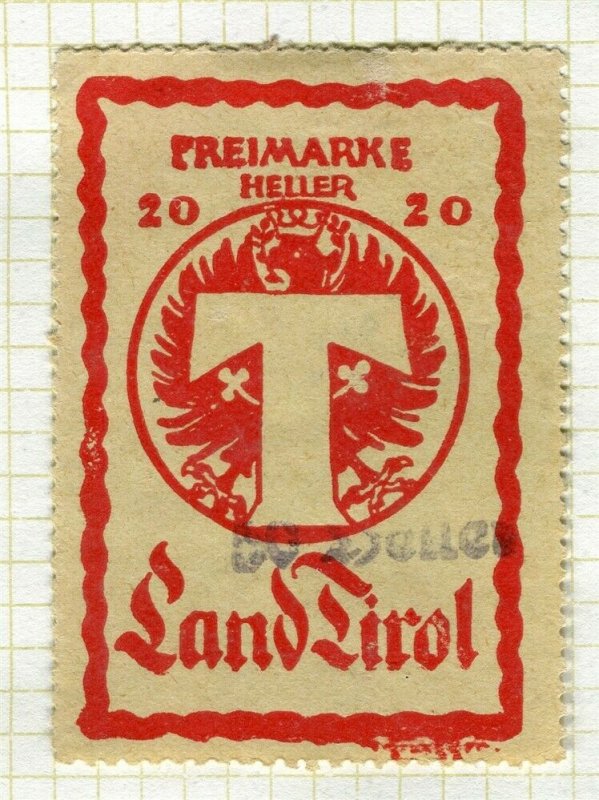 AUSTRIA; 1920s-30s early LAND TIROL issue fine used 20h. value