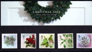 Great Britain 2002 Christmas Complete MNH Set in Presentation Pack SC 2081-2085