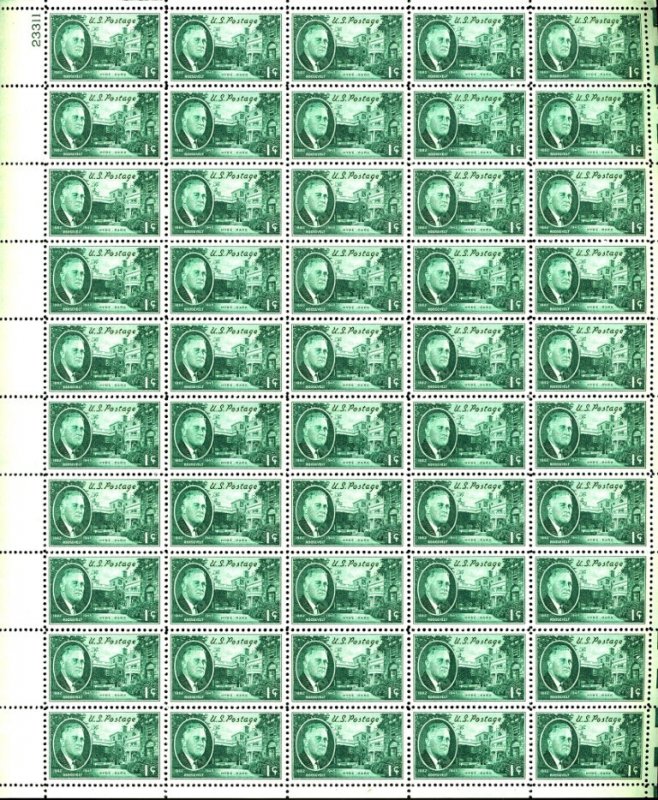 U.S. #930 MINT PL# SHEET OF 50 OG NH