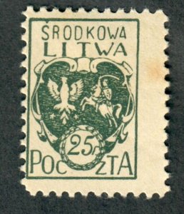 Central Lithuania #2 Mint Hinged single