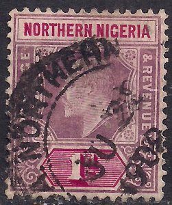 Northern Nigeria 1905 - 07 KEV11 1d Dull Purple & Carmine used SG 21 ( C635 )