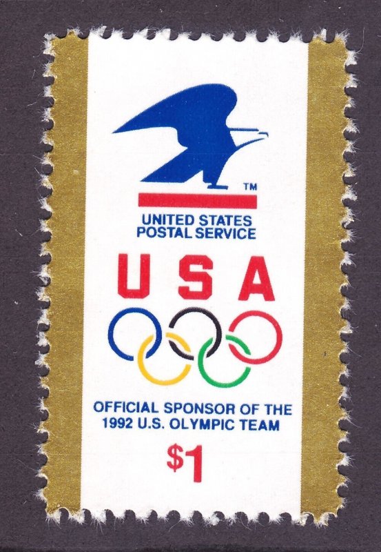 US 2539 MNH $1 1991 Eagle & Olympic Rings Issue Very Fine