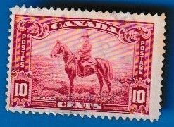 CANADA SCOTT#223 1935 R.C.M.P. HORSEMAN - USED