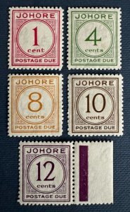 MALAYA 1938 JOHORE Postage Due Set of 5V MH SG#D1-D5 M5534#