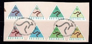 Australia 1994 Kangaroo Triangles Set of 8 Used on Piece