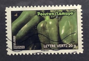 France 2012 Scott 4266 used - (57c), Green vegetables, Bell pepper, poivron